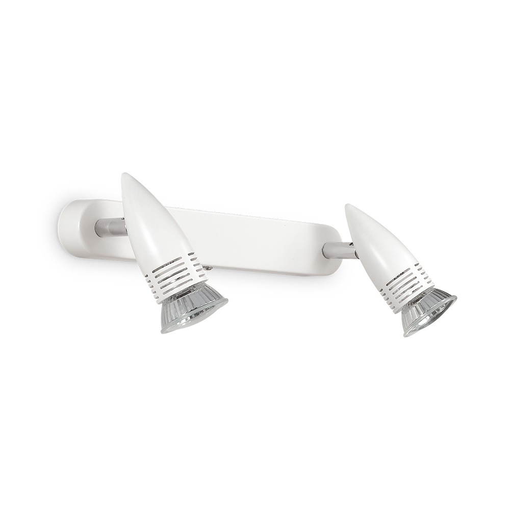 Image of Applique Moderna Alfa Metallo Bianco 2 Luci Gu10 7W 3000K Luce Calda