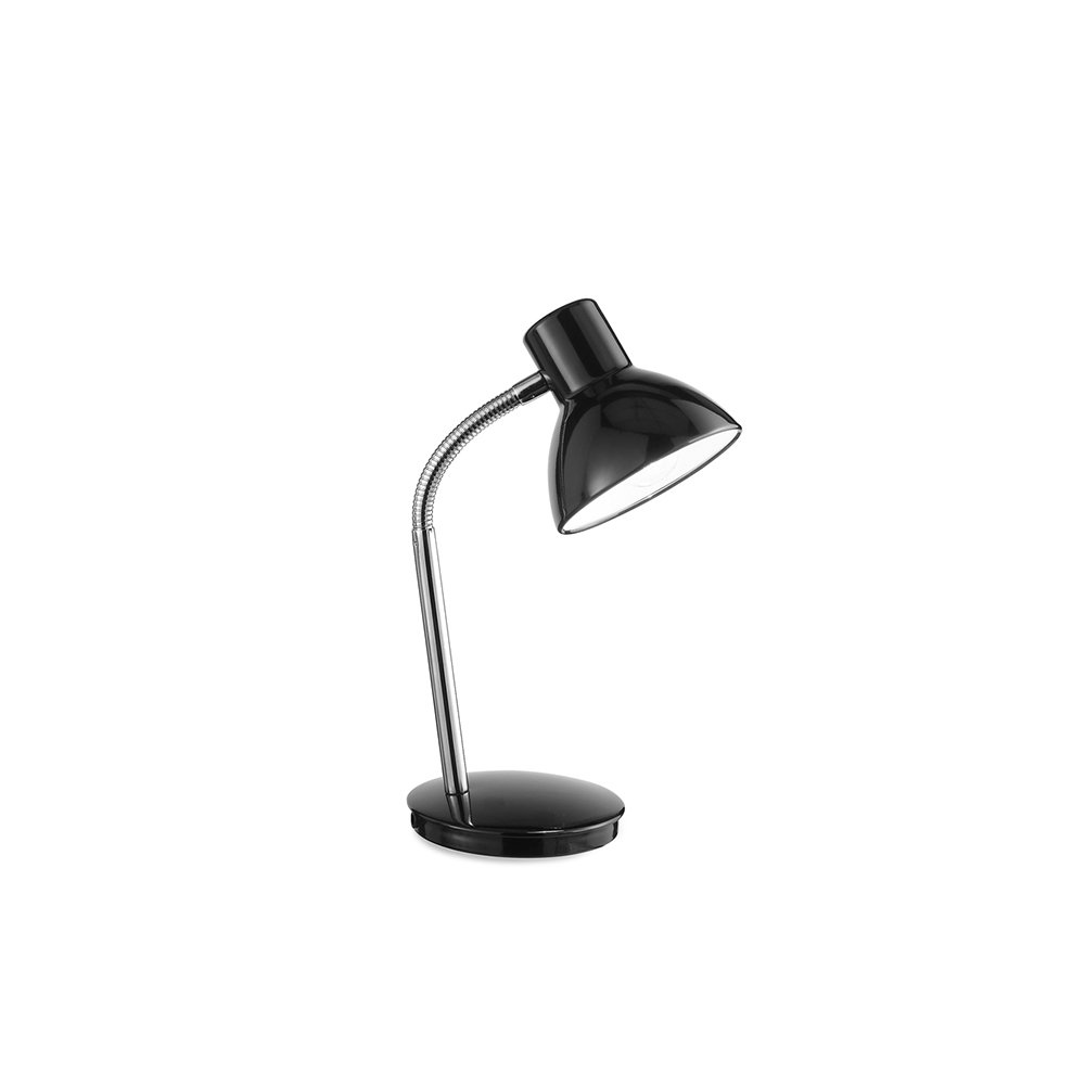 Lampada Da Scrivania In Metallo Moderna Play Nero Cromo Luce E