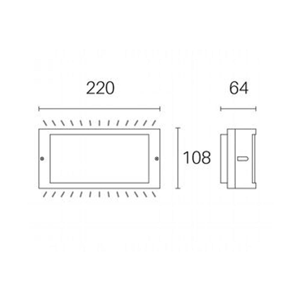 Applique Esterno Moderna Screen Alluminio E Termoplastica Bianco Led