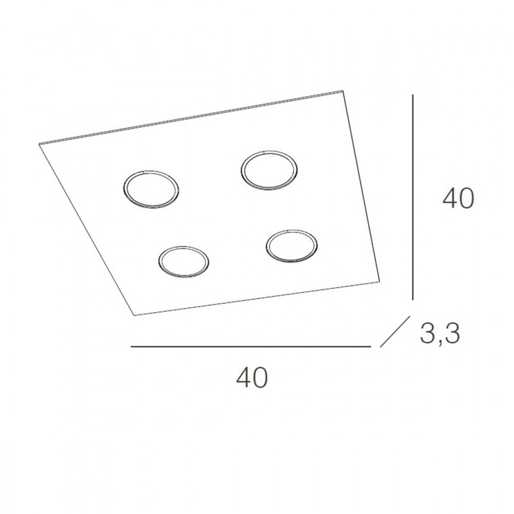 Plafoniera Moderna Area Metallo Bianco Metallo 4 Luci Gx53