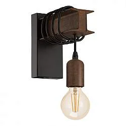 Applique Country Townshend 4 1 LuceAcciaio Marrone E Nero