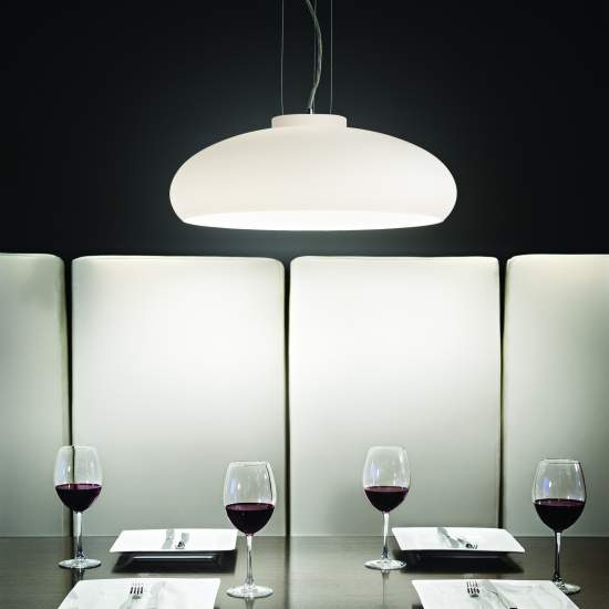 Lampada A Sospensione 1 Luce Aria In Vetro Soffiato Bianco | Lampadari e Sospensioni | Luce Art Shop Lampada A Sospensione 1 Luce Aria In Vetro Soffiato Bianco | Ideal Lux