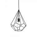 Sospensione Industrial-Minimal Ampolla-3 Metallo Nero 1 Luce E27 148175