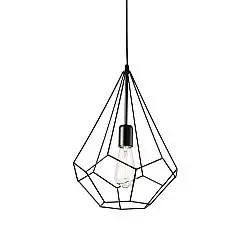 Sospensione Industrial-Minimal Ampolla-3 Metallo Nero 1 Luce E27