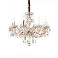 Lampadario Classico Rose Metallo-Cristallo Ambra 8 Luci E14 166889