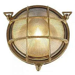 Applique Da Esterno Vintage - Decò Paratia Ottone Vetro 1 Luce E27