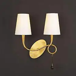 Applique Contemporanea Paola Metallo Oro 2 Luci E14 IP20