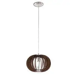 Lampadario Industrial Stellato 1 1 Luce E27 Acciaio Legno Marrone D30