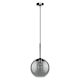 Lampada a Sospensione Moderna Tindari Metallo Vetro Nero Fumé 1 Luce E27