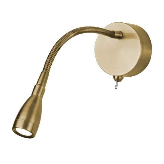 Applique Contemporanea Flexy Acciaio Ottone Satinato Adjustable Vetro Led 0,8W 6500K | SearchLight