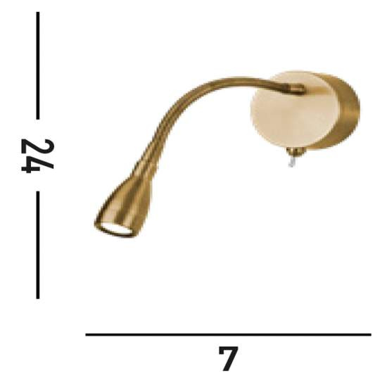 Applique Contemporanea Flexy Acciaio Ottone Satinato Adjustable Vetro Led 0,8W 6500K | SearchLight