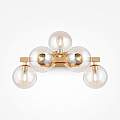 Applique Contemporanea Dallas Metallo Oro 5 Luci Diffusori Ambra MOD547WL-05G