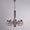 Lampadario Provenzale Candelabro Alma 8 Luci Ferro Battuto Nero E Rame BL130-8-NR