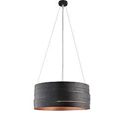 Sospensione Moderna 3 Luci Mambo Fasce Circolari Ferro Nero Rame