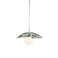 Sospensione Diam.40 cm 1 Luce Plastica Vetro Serigrafato Bianco e Grigio Serie Trapezio | Be Light