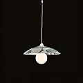 Sospensione Diam.40 cm 1 Luce Plastica Vetro Serigrafato Bianco e Grigio Serie Trapezio | Be Light