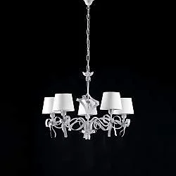 Lampadario Shabby Chic Lucy Bianco 5 Luci BeLight