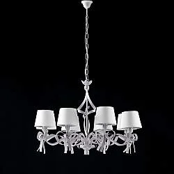 Lampadario Shabby Chic Lucy Bianco 8 Luci BeLight