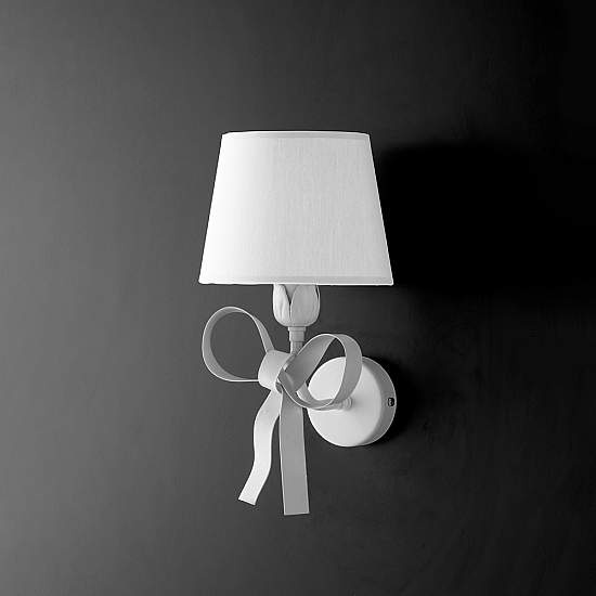 Applique Shabby Chic Lucy Bianco 1 Luce Paralume Bianchi BL184-AP1-PARB