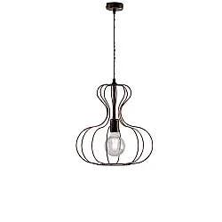 Sospensione Industrial Titty 1 Luce Ferro Laccato Nero E Rame