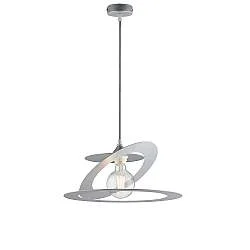 Sospensione Moderna 1 Luce Ferro Taglio Laser Argento Serie Geko