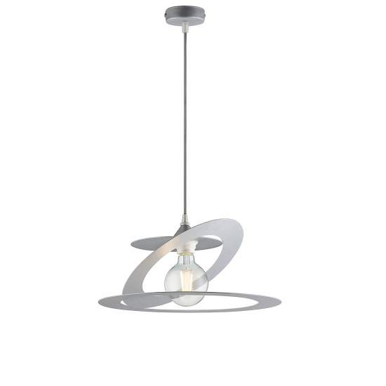 Sospensione Moderna 1 Luce Ferro Taglio Laser Argento Serie Geko | Be Light