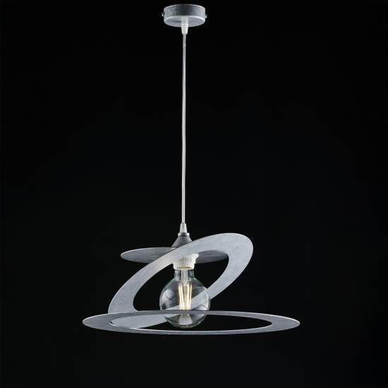 Sospensione Moderna 1 Luce Ferro Taglio Laser Argento Serie Geko | Be Light