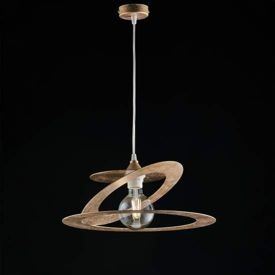 Sospensione Moderna 1 Luce Ferro Taglio Laser Oro Serie Geko | Be Light