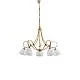Lampadario 5 Luci Dallas BeLight Ferro Battuto Avorio e Vetro Bianco