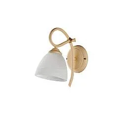 Applique 1 Luce Dallas BeLight Ferro Battuto Avorio Vetro Bianco Classico 