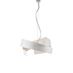 Sospensione Moderna 3 Luci Elisa Ferro Laccato Bianco