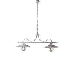 Bilanciere Cantina Stile Industrial 2 Luci Ferro Bianco Argento