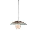 Sospensione Diam.40 cm 1 Luce Plastica Vetro Serigrafato Bianco e Tortora Serie Trama | Be Light