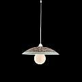 Sospensione Diam.40 cm 1 Luce Plastica Vetro Serigrafato Bianco e Tortora Serie Trama | Be Light