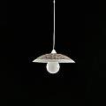 Sospensione Diam.40 cm 1 Luce Plastica Vetro Serigrafato Bianco e Tortora Serie Dodo | Be Light