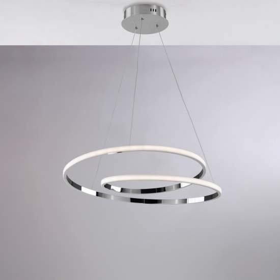 Sospensione Moderna Malena Con Led Integrato Metallo E Alluminio Cromo Lucido | Be Light