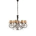 Lampadario 8 Luci Vienna Ferro Marrone E Oro Con Paralumi In Pvc BL258-8-BR