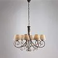 Lampadario 8 Luci Vienna Ferro Marrone E Oro Con Paralumi In Pvc BL258-8-BR