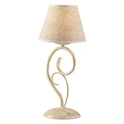 Lumetto 1 Luce Vienna Ferro Avorio E Oro Con Paralume In Pvc