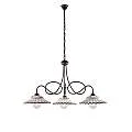 Lampadario Country Chic Bistrot 3 Luci Ruggine Con Ceramica Vietrese BL288-3-RG