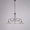 Lampadario Country Chic Bistrot 3 Luci Ruggine Con Ceramica Vietrese BL288-3-RG