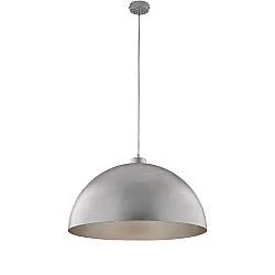 Sospensione Industrial 1 Luce Marcus In Ferro Laccato Argento Diam 50