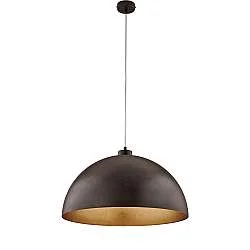 Sospensione Industrial 1 Luce Marcus In Ferro Laccato Ruggine E Oro Diam 50