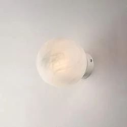 Applique Contemporanea Olaf Metallo Cromo Bianco 1 Luce E14