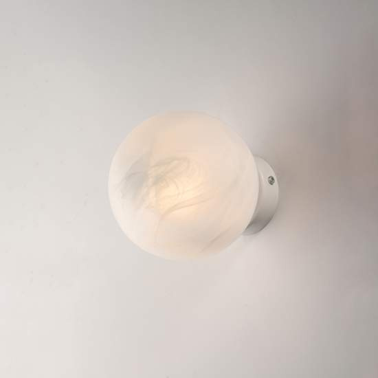 Applique Contemporanea Olaf Metallo Cromo Bianco 1 Luce E14 | Bonetti illumina
