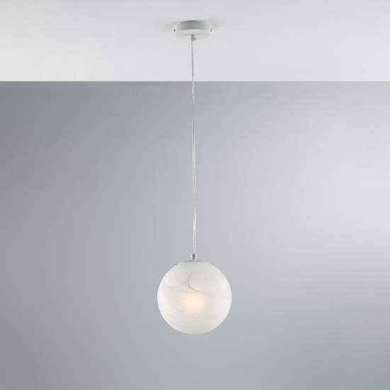 Sospensione Contemporanea Olaf Metallo Cromo Bianco 1 Luce E27 | Lampadari e Sospensioni | Luce Art Shop Sospensione Contemporanea Olaf Metallo Cromo Bianco 1 Luce E27 | Bonetti illumina
