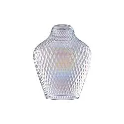 Diffusore In Vetro Soffiato Trasparente Iridato Decoro In Rilievo