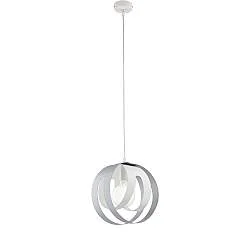 Sospensione 1 Luce Tobias Ferro Laccato Bianco E Grigio Taglio Laser