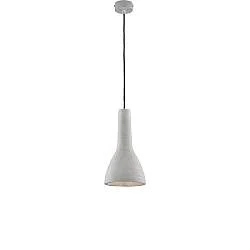 Sospensione 1 Luce Portland In Ferro E Diffusore Cemento Diam 17