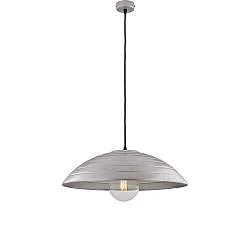 Sospensione 1 Luce Sender In Ferro Laccato Nero Con Decoro Argento